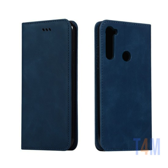 Capa de Couro com Bolso Interno para Xiaomi Redmi Note 8/8t Azul